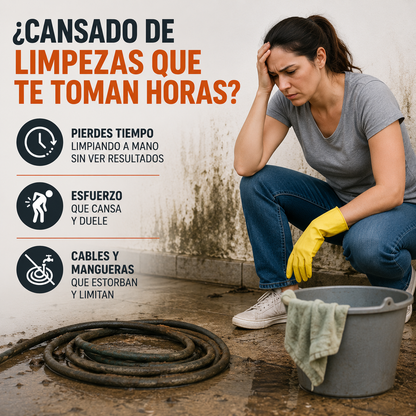 Hidrolavadora Inalámbrica de Alta Presión — Limpieza Profesional Sin Cables